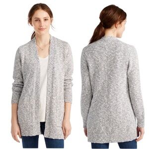 L.L. Bean Women's Cotton Ragg Sweater Open Cardigan in Natural